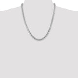 14k White Gold 5.5mm Solid Miami Cuban Chain
