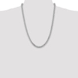 14k White Gold 5.5mm Solid Miami Cuban Chain