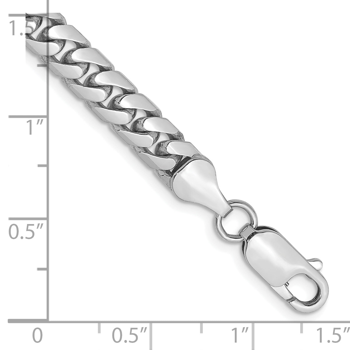 14k White Gold 5.5mm Solid Miami Cuban Chain