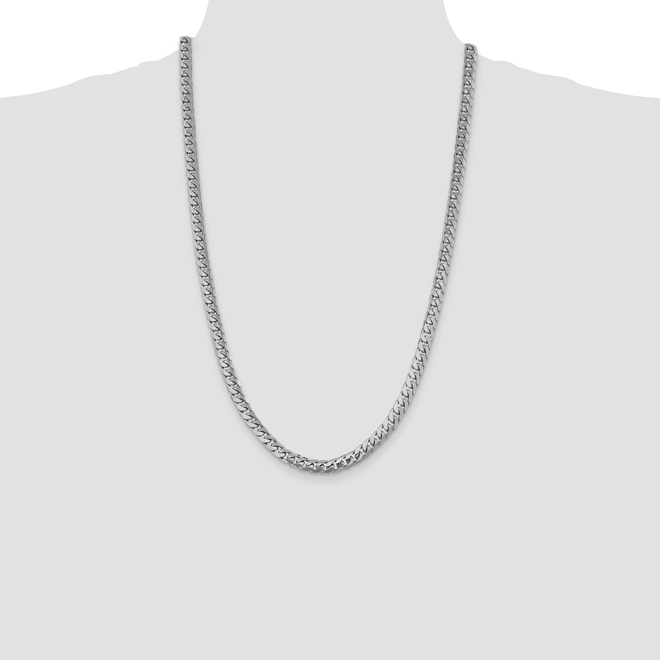14k White Gold 6.25mm Solid Miami Cuban Chain