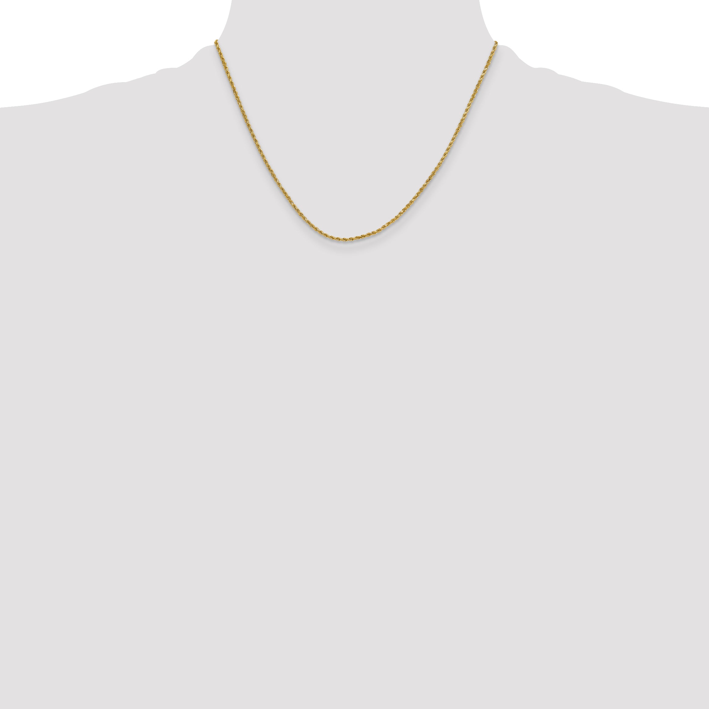 14k 2.0mm Semi-solid D/C Rope Chain