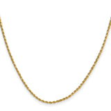 14k 2.0mm Semi-solid D/C Rope Chain
