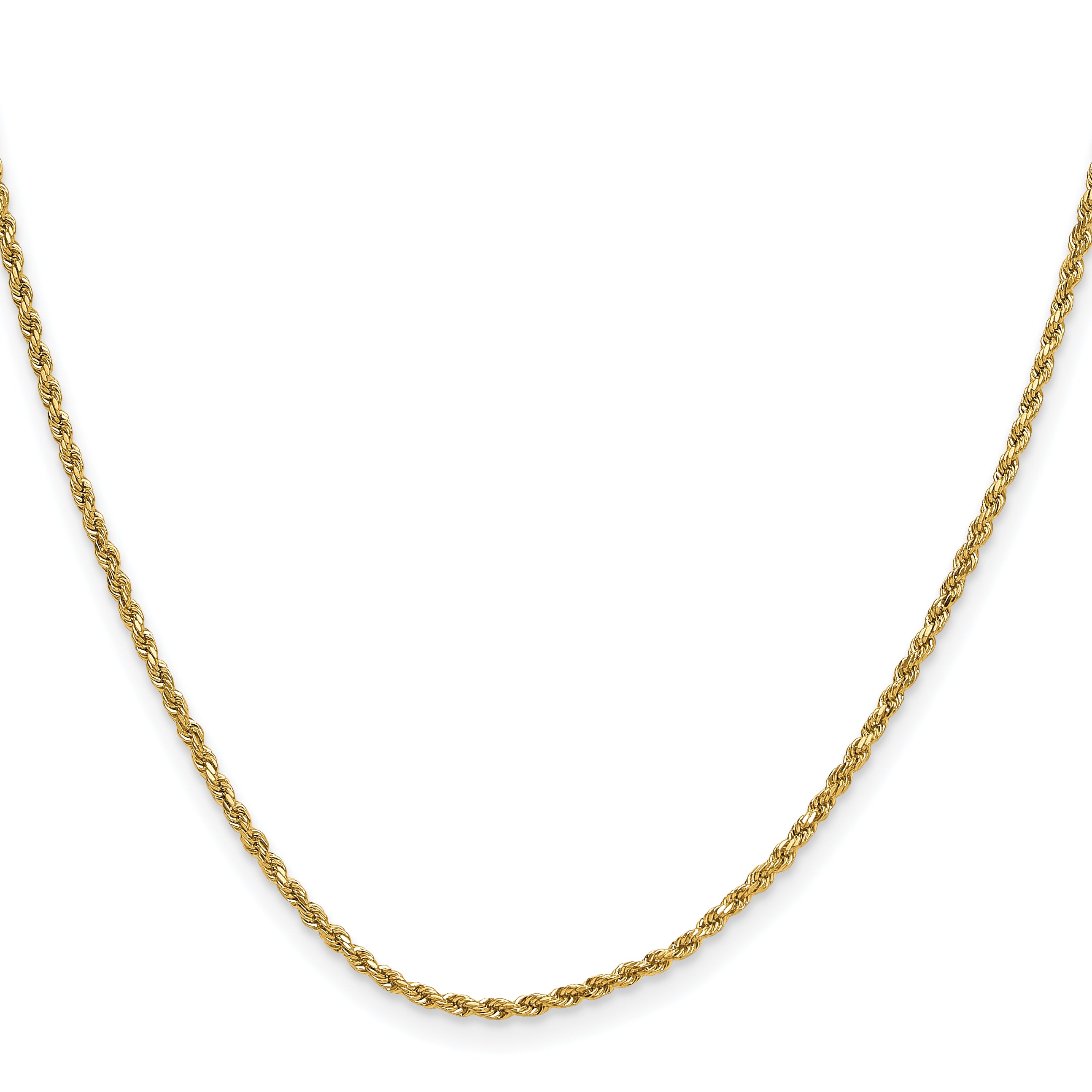 14k 2.0mm Semi-solid D/C Rope Chain