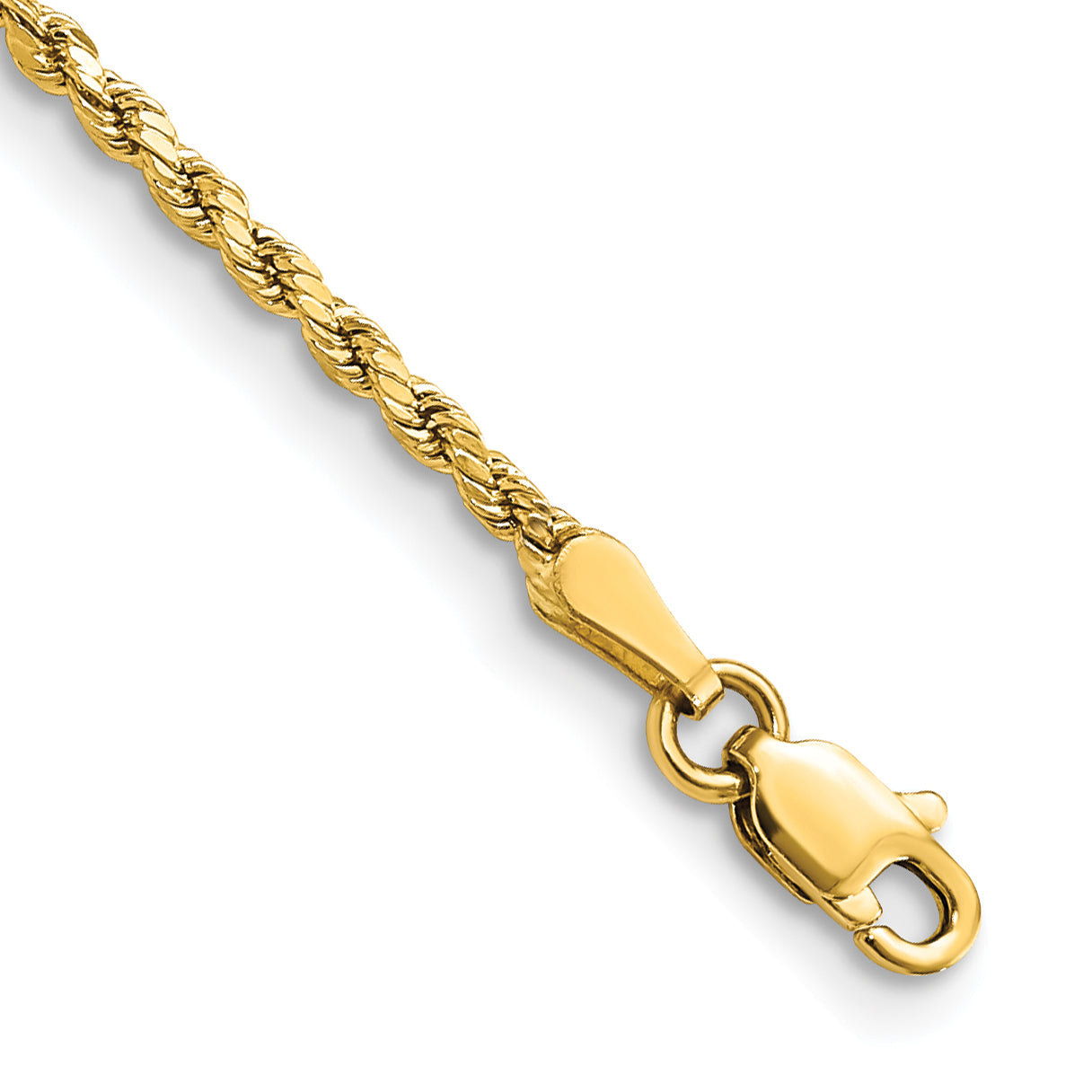 14k 2.0mm Semi-solid D/C Rope Chain