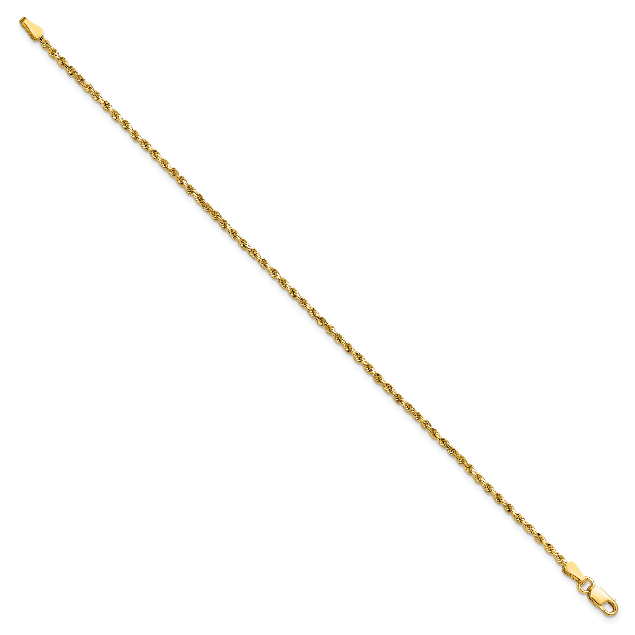 14k 2.0mm Semi-solid D/C Rope Chain