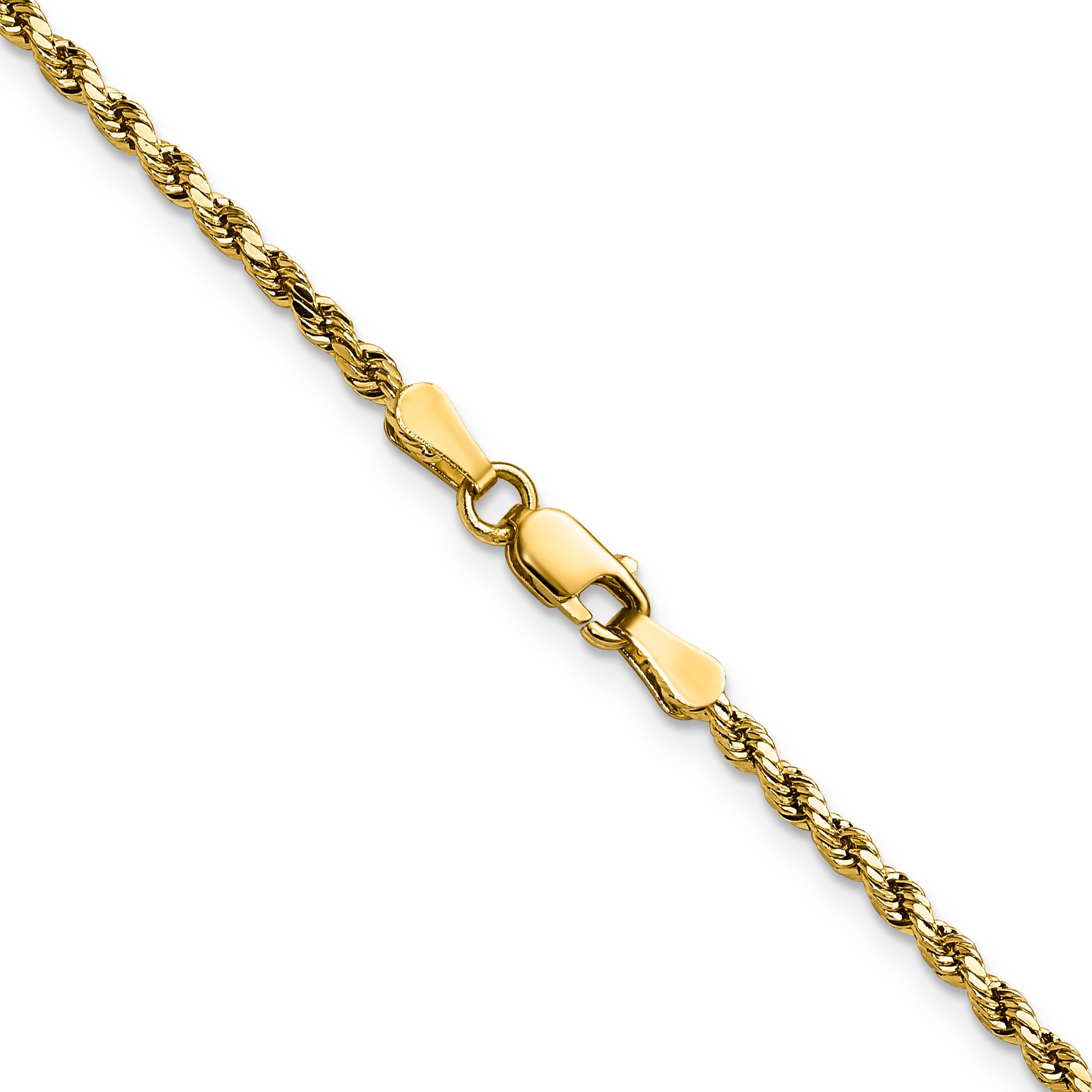 14k 2.25mm Semi-solid D/C Rope Chain