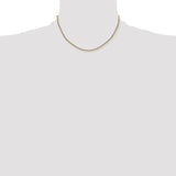 14k 2.25mm Semi-solid D/C Rope Chain