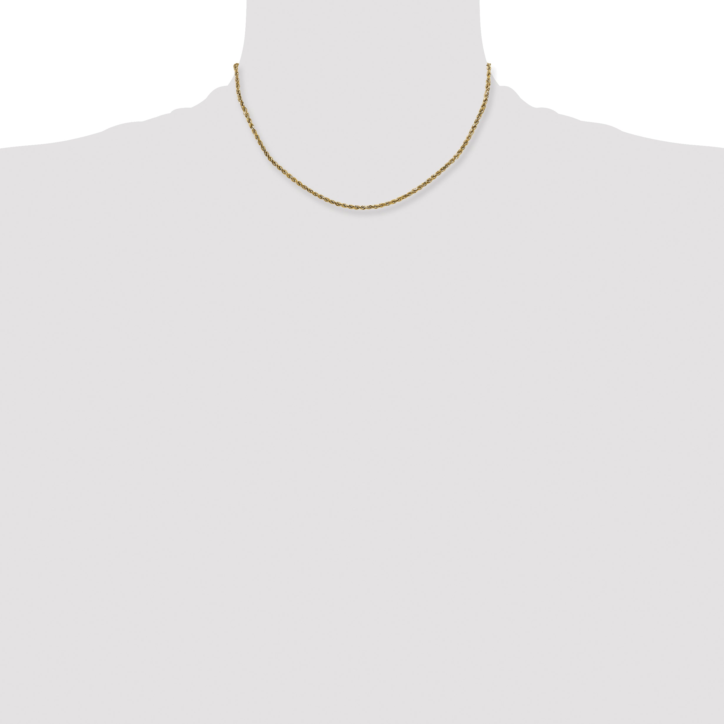 14k 2.25mm Semi-solid D/C Rope Chain