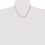14k 2.25mm Semi-solid D/C Rope Chain