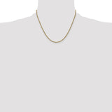 14k 2.25mm Semi-solid D/C Rope Chain