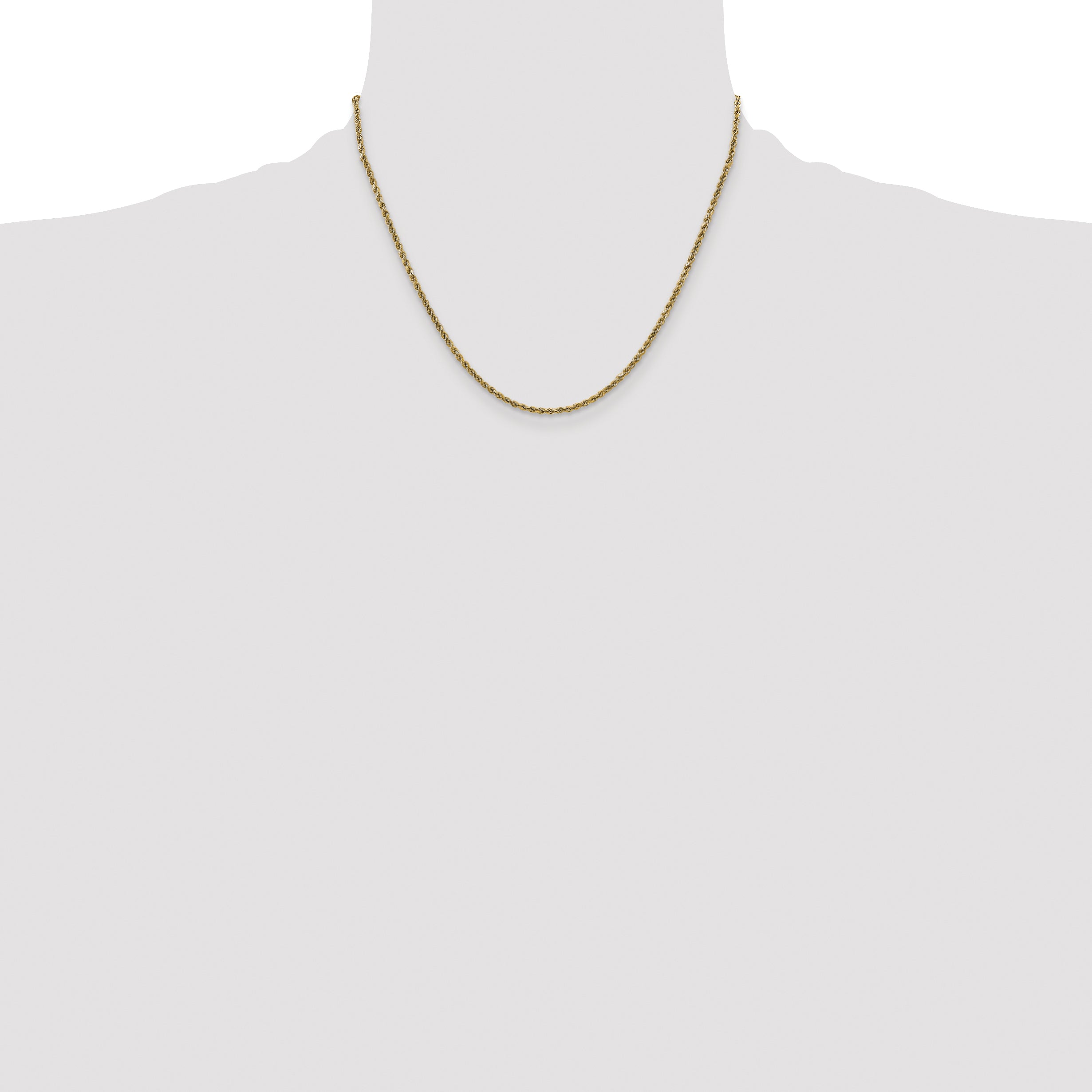 14k 2.25mm Semi-solid D/C Rope Chain