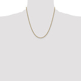 14k 2.25mm Semi-solid D/C Rope Chain