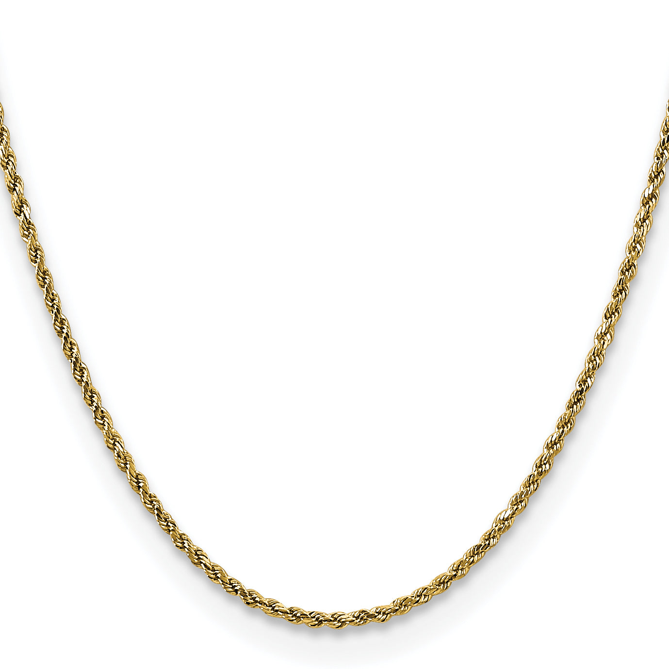 14k 2.25mm Semi-solid D/C Rope Chain