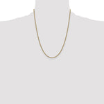 14k 2.25mm Semi-solid D/C Rope Chain