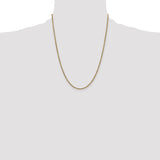 14k 2.25mm Semi-solid D/C Rope Chain
