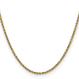 14k 2.25mm Semi-solid D/C Rope Chain