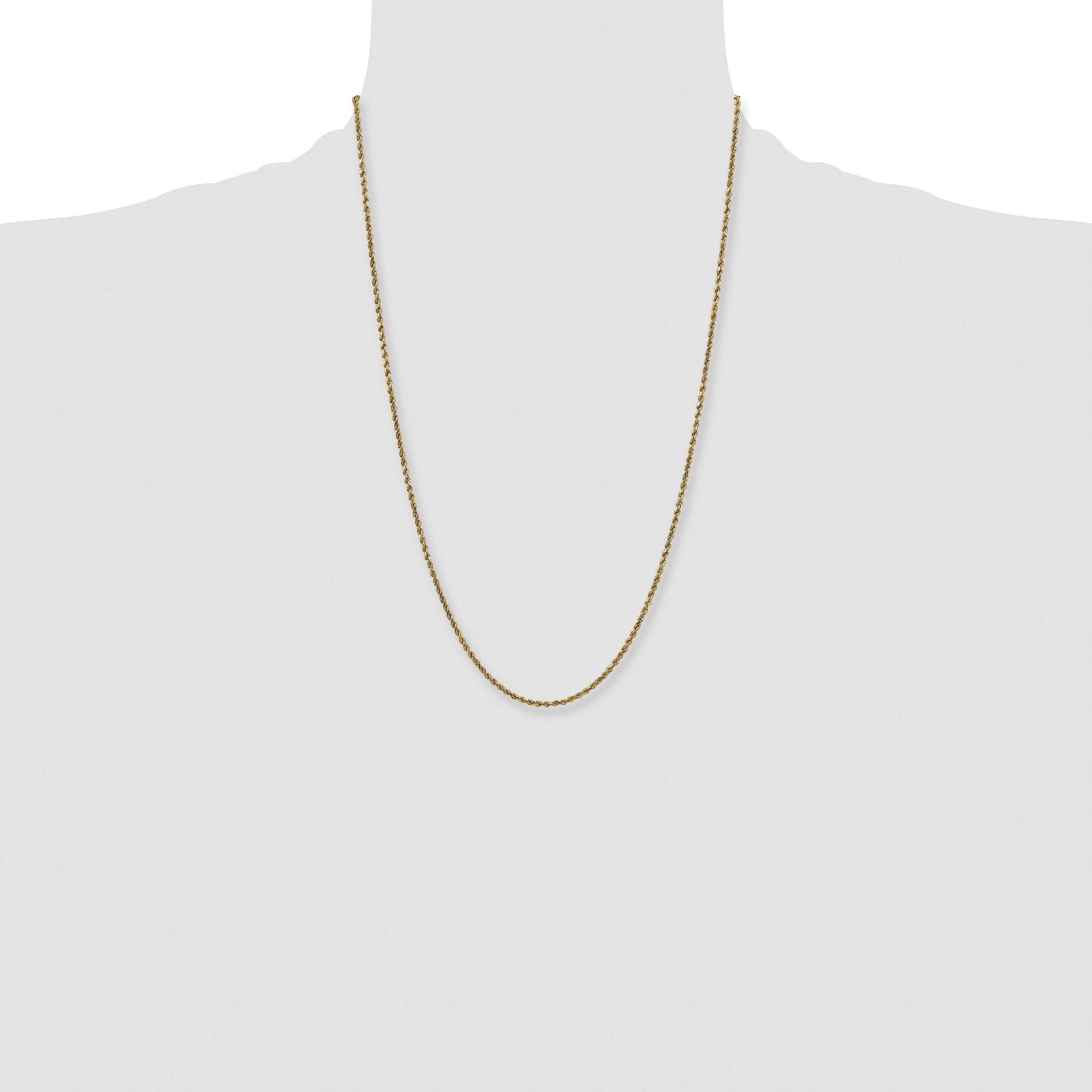 14k 2.25mm Semi-solid D/C Rope Chain
