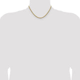 14k 2.5mm Semi-solid D/C Rope Chain