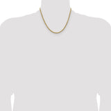 14k 2.5mm Semi-solid D/C Rope Chain