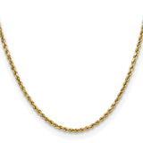 14k 2.5mm Semi-solid D/C Rope Chain