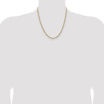 14k 2.5mm Semi-solid D/C Rope Chain