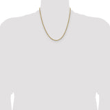 14k 2.5mm Semi-solid D/C Rope Chain