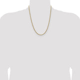 14k 2.5mm Semi-solid D/C Rope Chain
