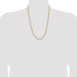 14k 2.5mm Semi-solid D/C Rope Chain