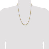 14k 2.5mm Semi-solid D/C Rope Chain