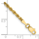 14k 2.5mm Semi-solid D/C Rope Chain