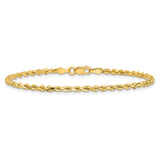14k 2.5mm Semi-solid D/C Rope Chain