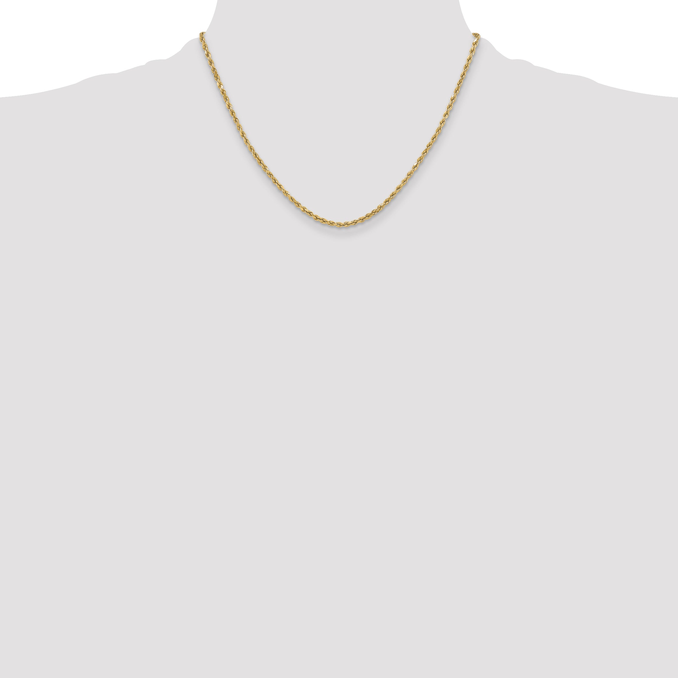 14k 3.0mm Semi-solid D/C Rope Chain