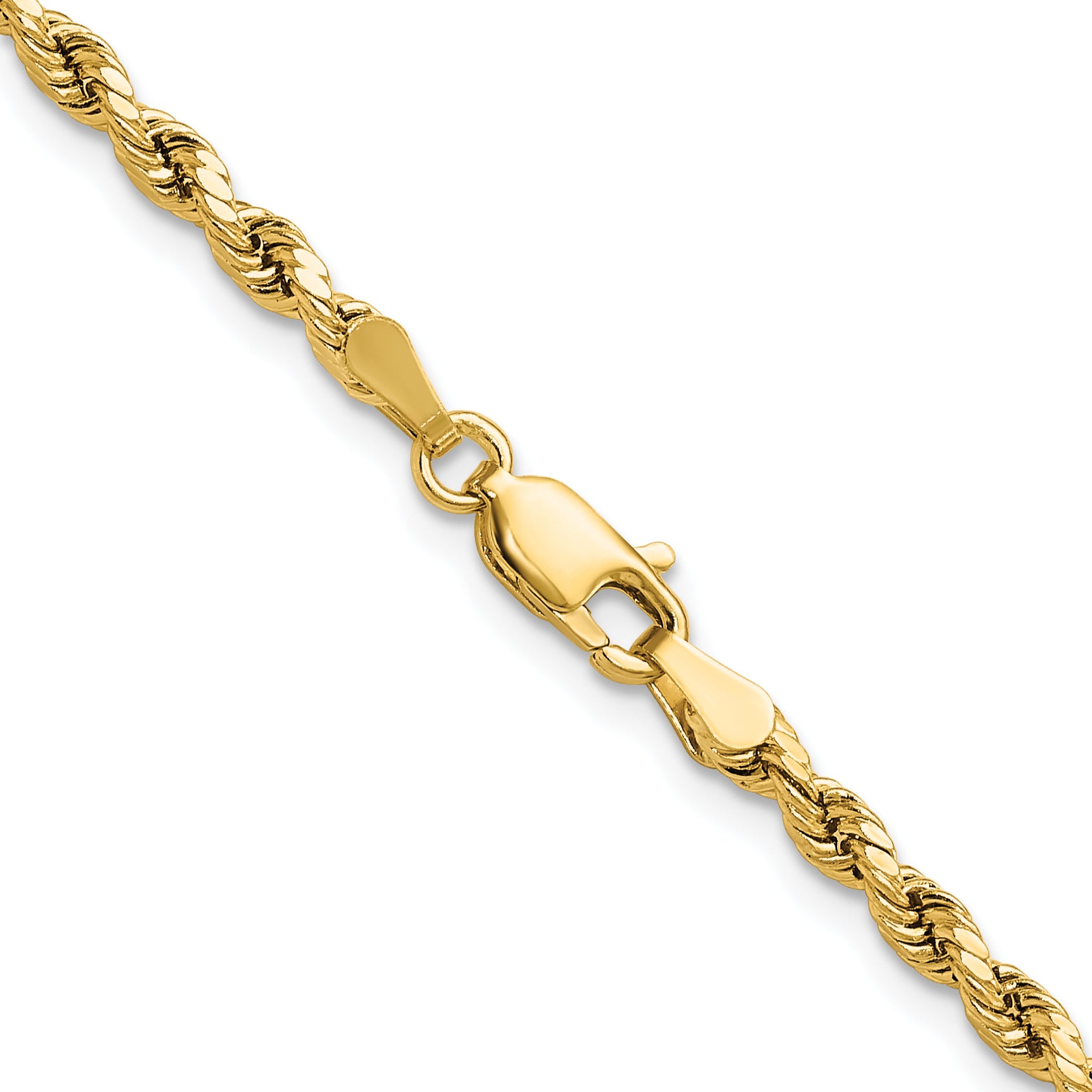 14k 3.0mm Semi-solid D/C Rope Chain