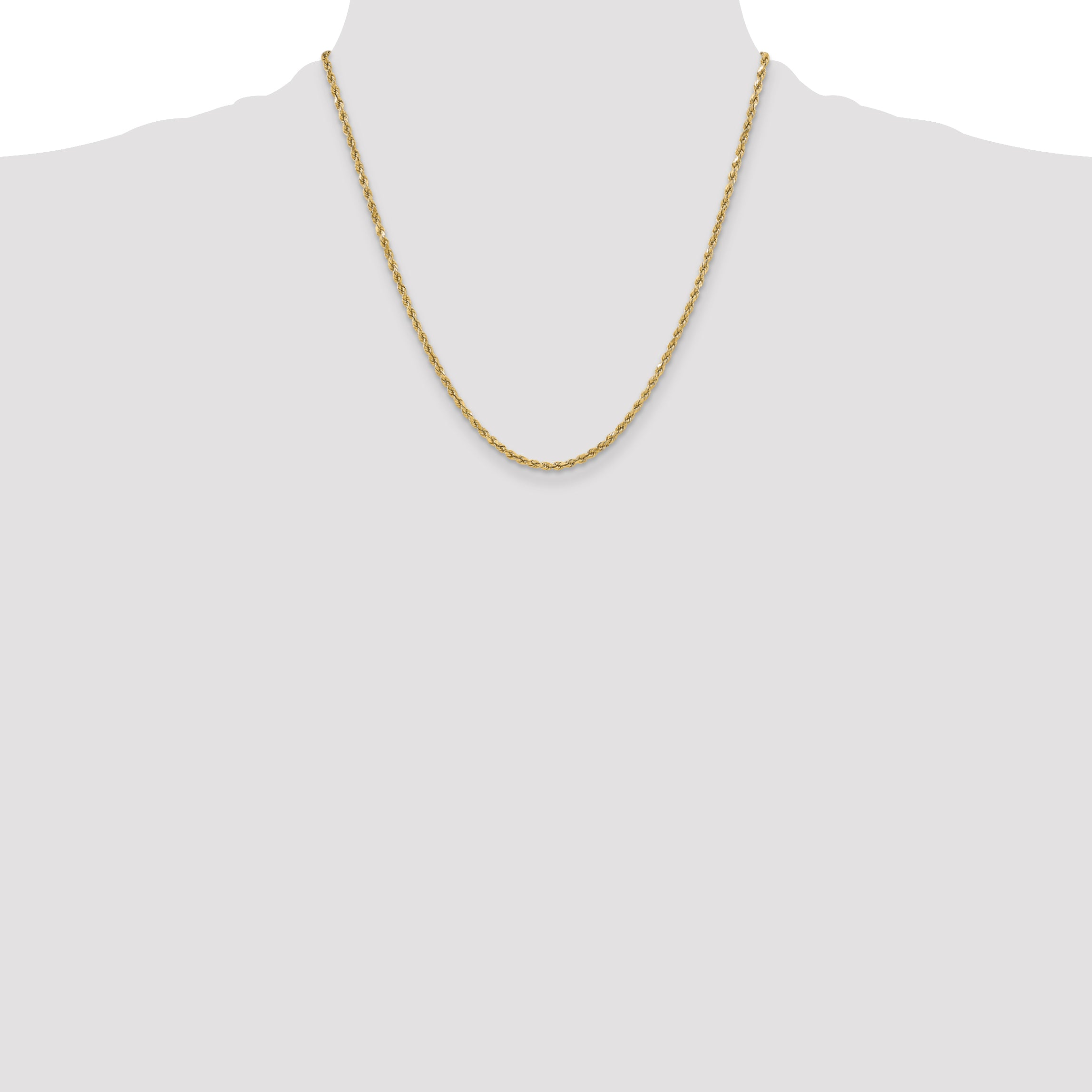 14k 3.0mm Semi-solid D/C Rope Chain