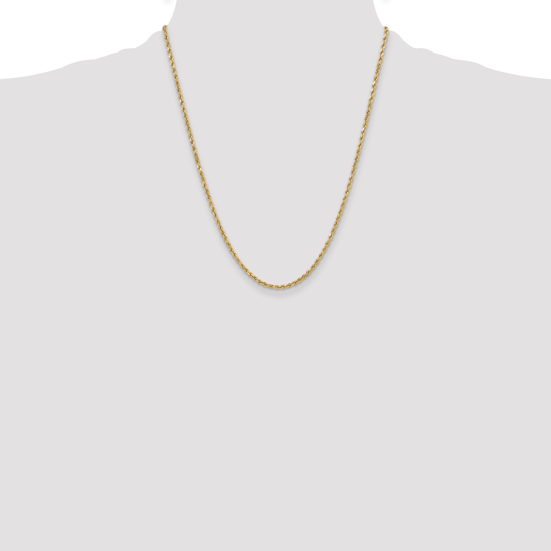 14k 3.0mm Semi-solid D/C Rope Chain