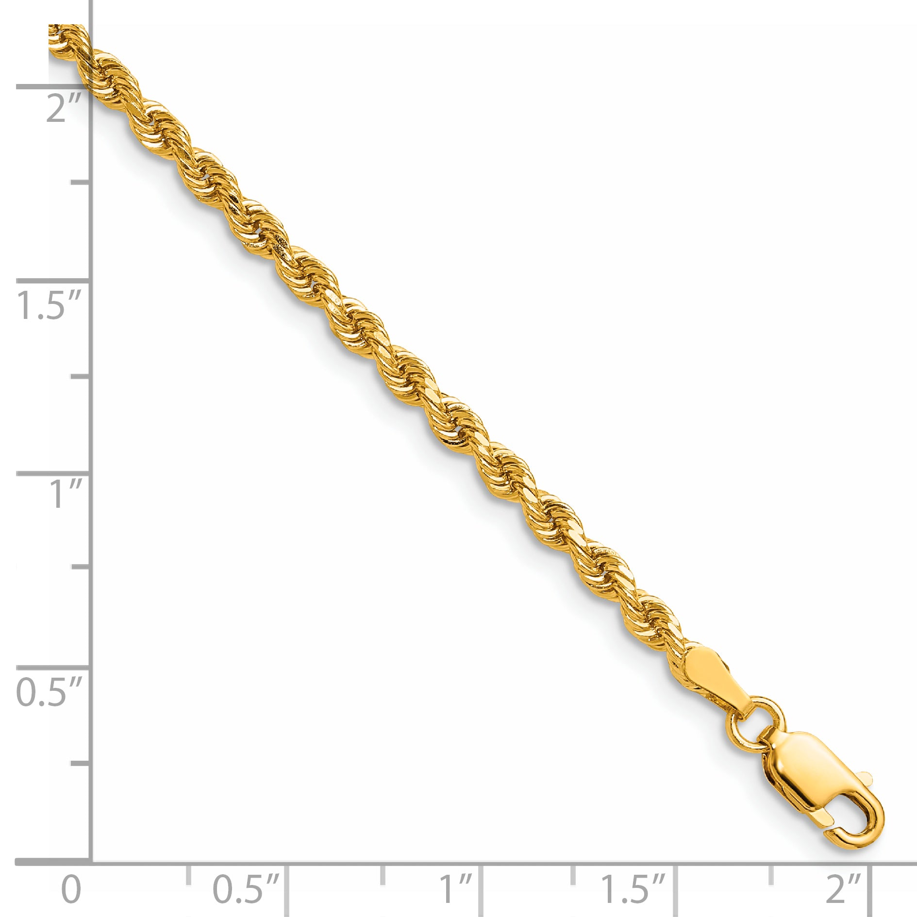 14k 3.0mm Semi-solid D/C Rope Chain
