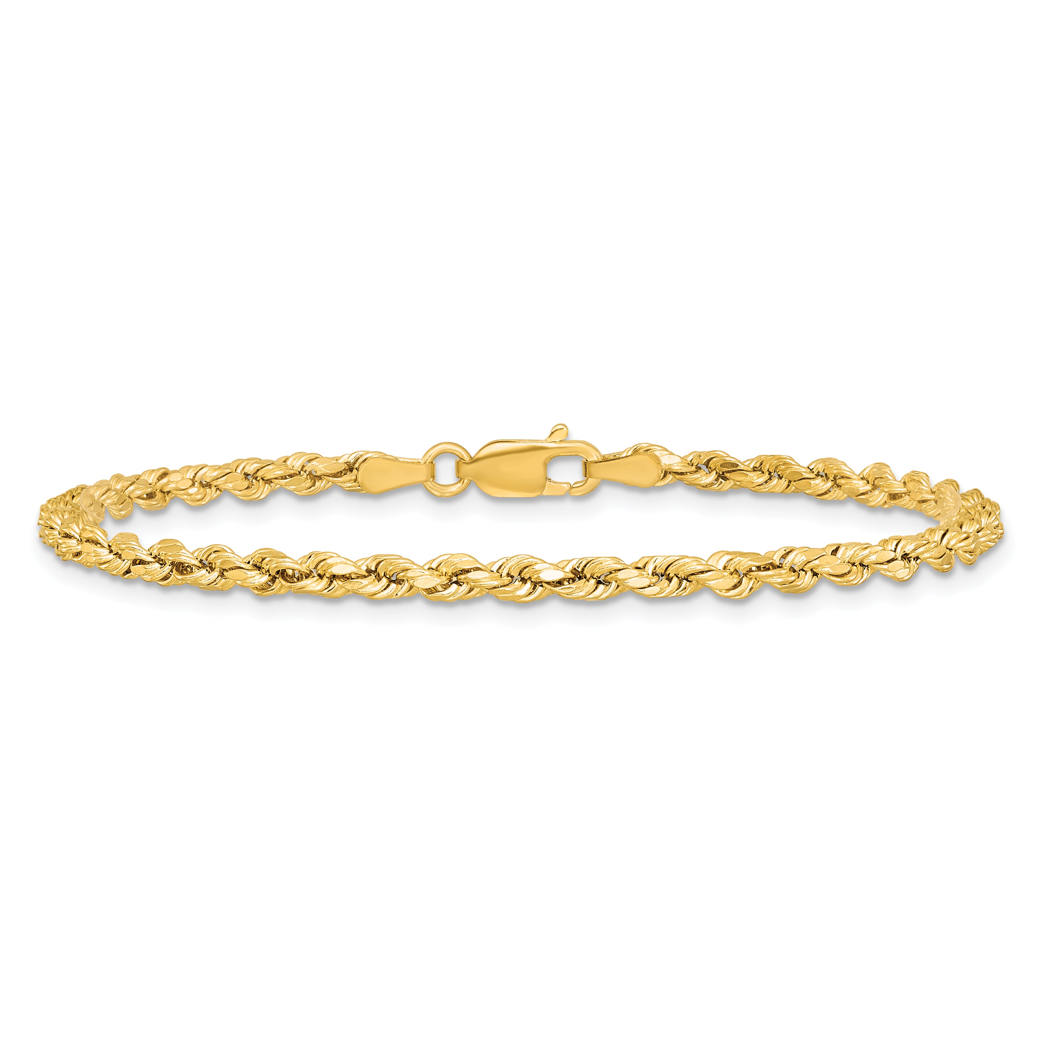 14k 3.0mm Semi-solid D/C Rope Chain