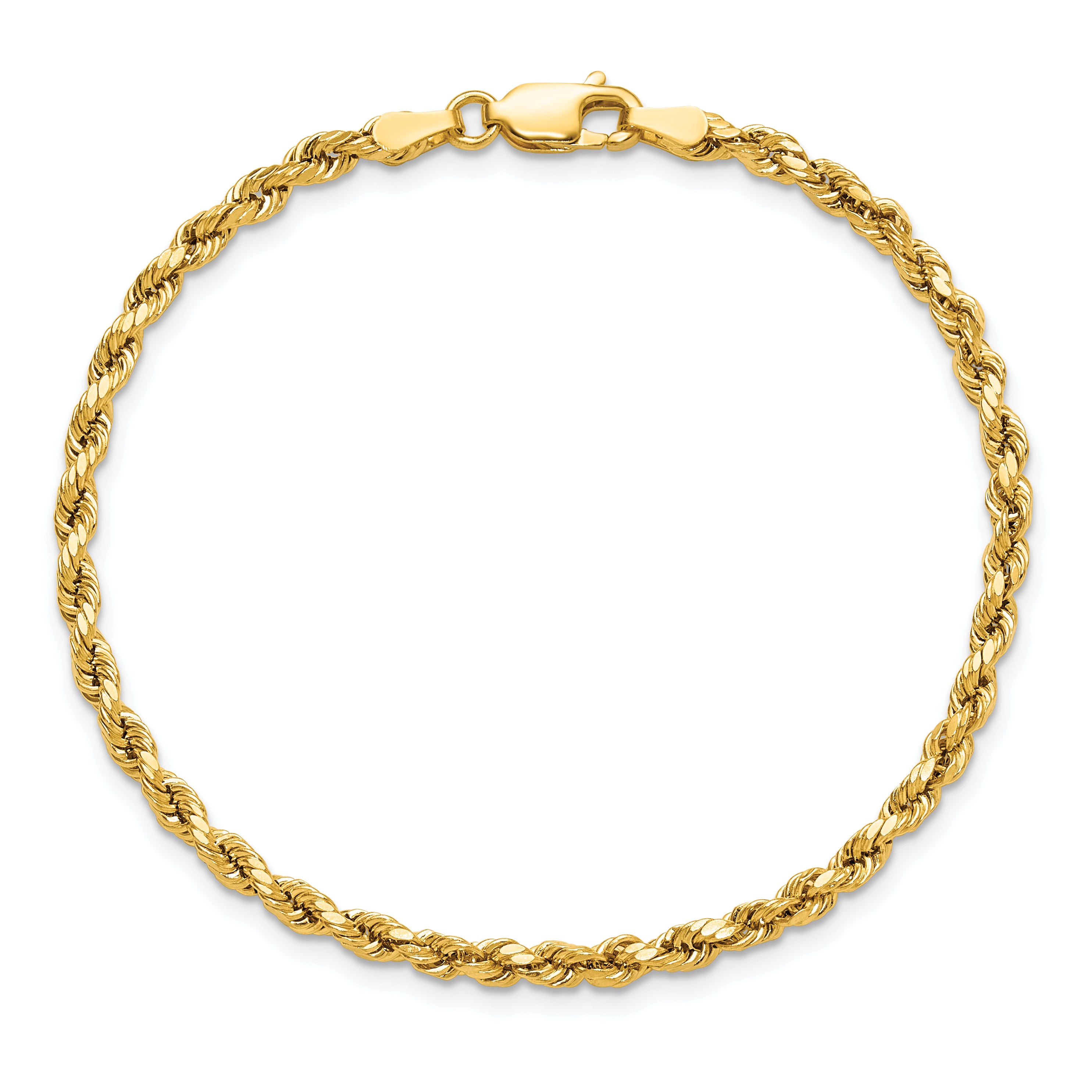 14k 3.0mm Semi-solid D/C Rope Chain