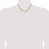 14k 3.5mm Semi-solid D/C Rope Chain