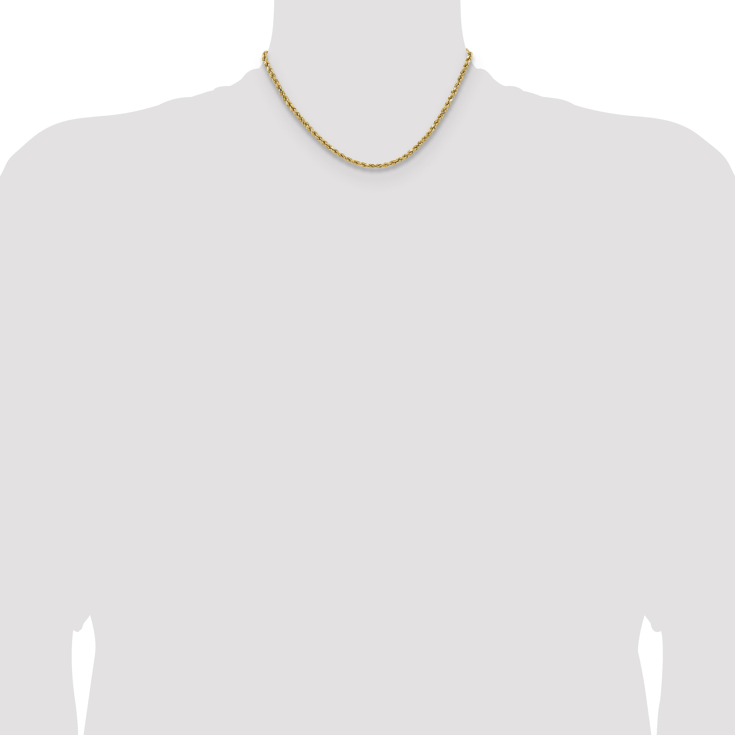 14k 3.5mm Semi-solid D/C Rope Chain