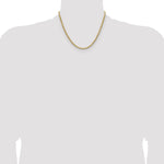 14k 3.5mm Semi-solid D/C Rope Chain
