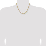 14k 3.5mm Semi-solid D/C Rope Chain