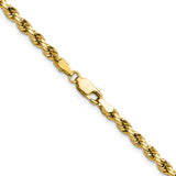 14k 3.5mm Semi-solid D/C Rope Chain