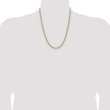 14k 3.5mm Semi-solid D/C Rope Chain
