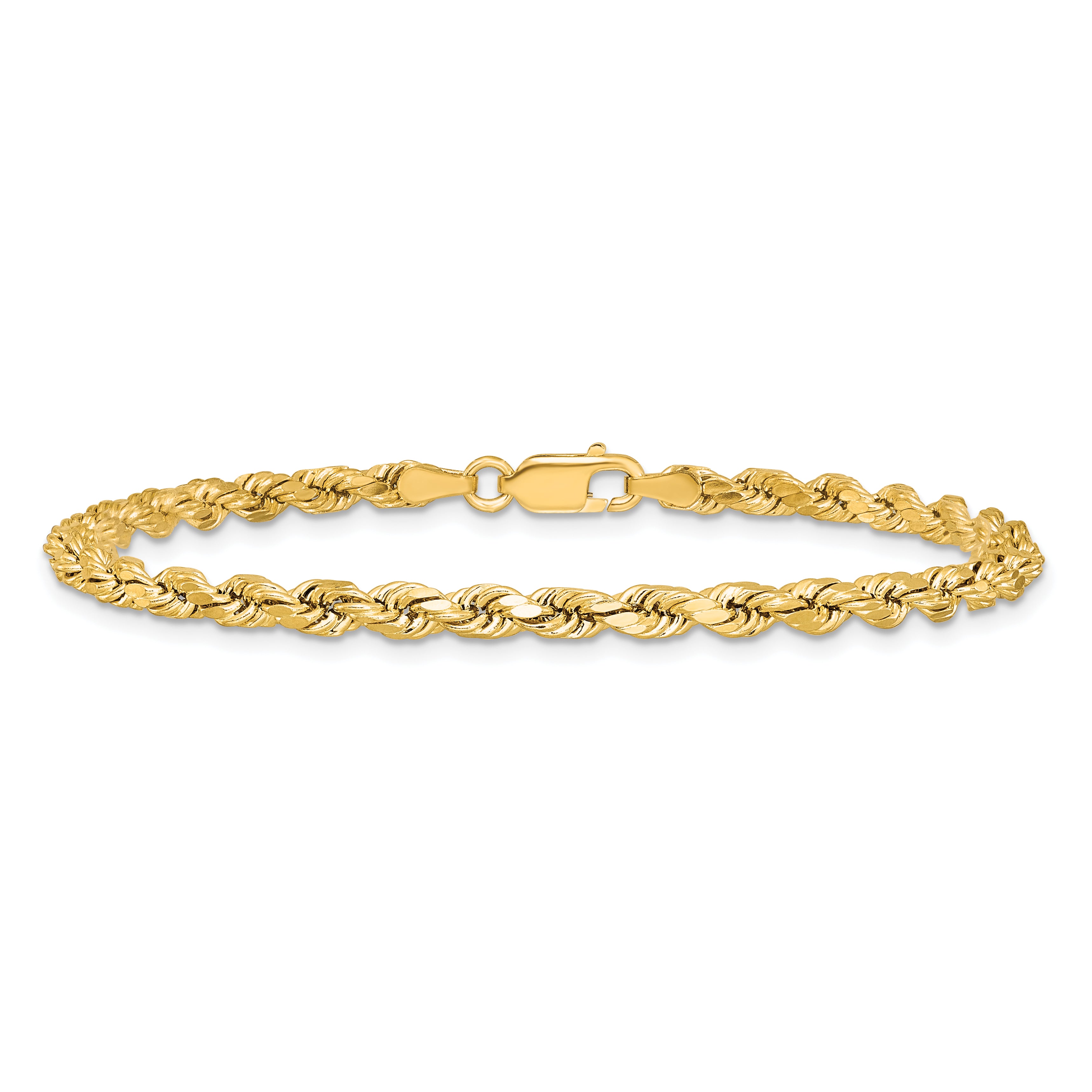 14k 3.5mm Semi-solid D/C Rope Chain
