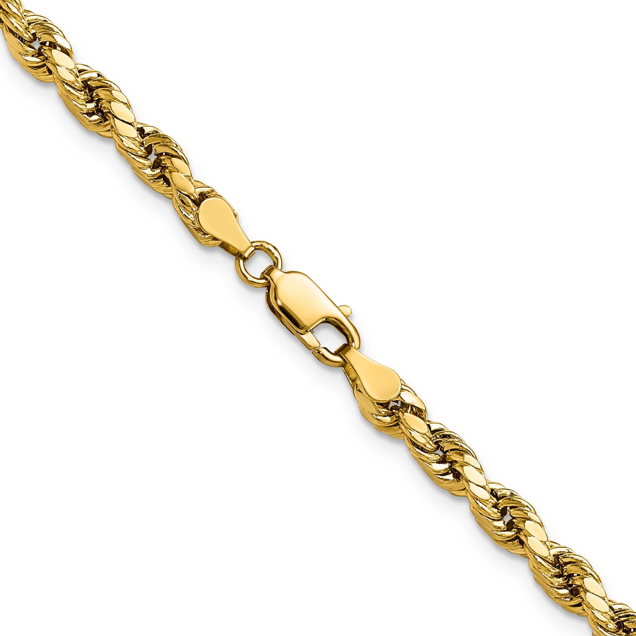 14k 4.0mm Semi-solid D/C Rope Chain