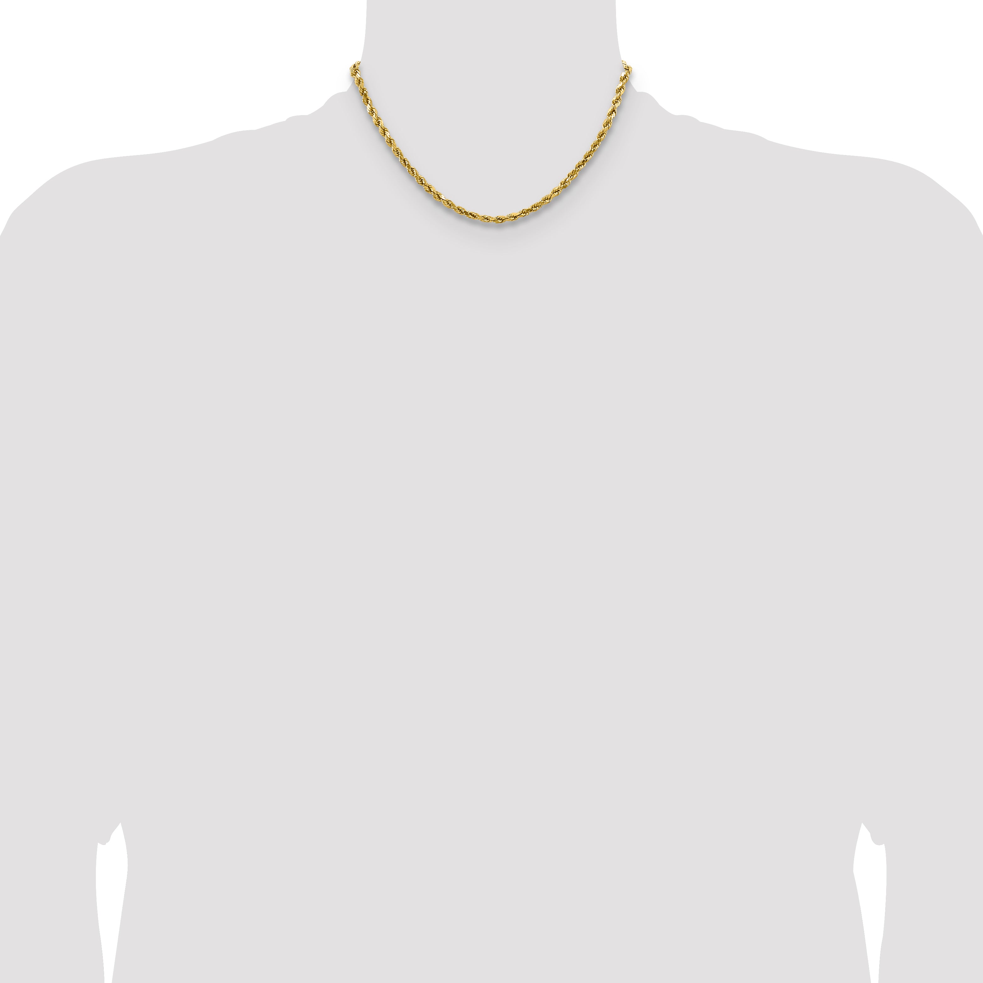 14k 4.0mm Semi-solid D/C Rope Chain