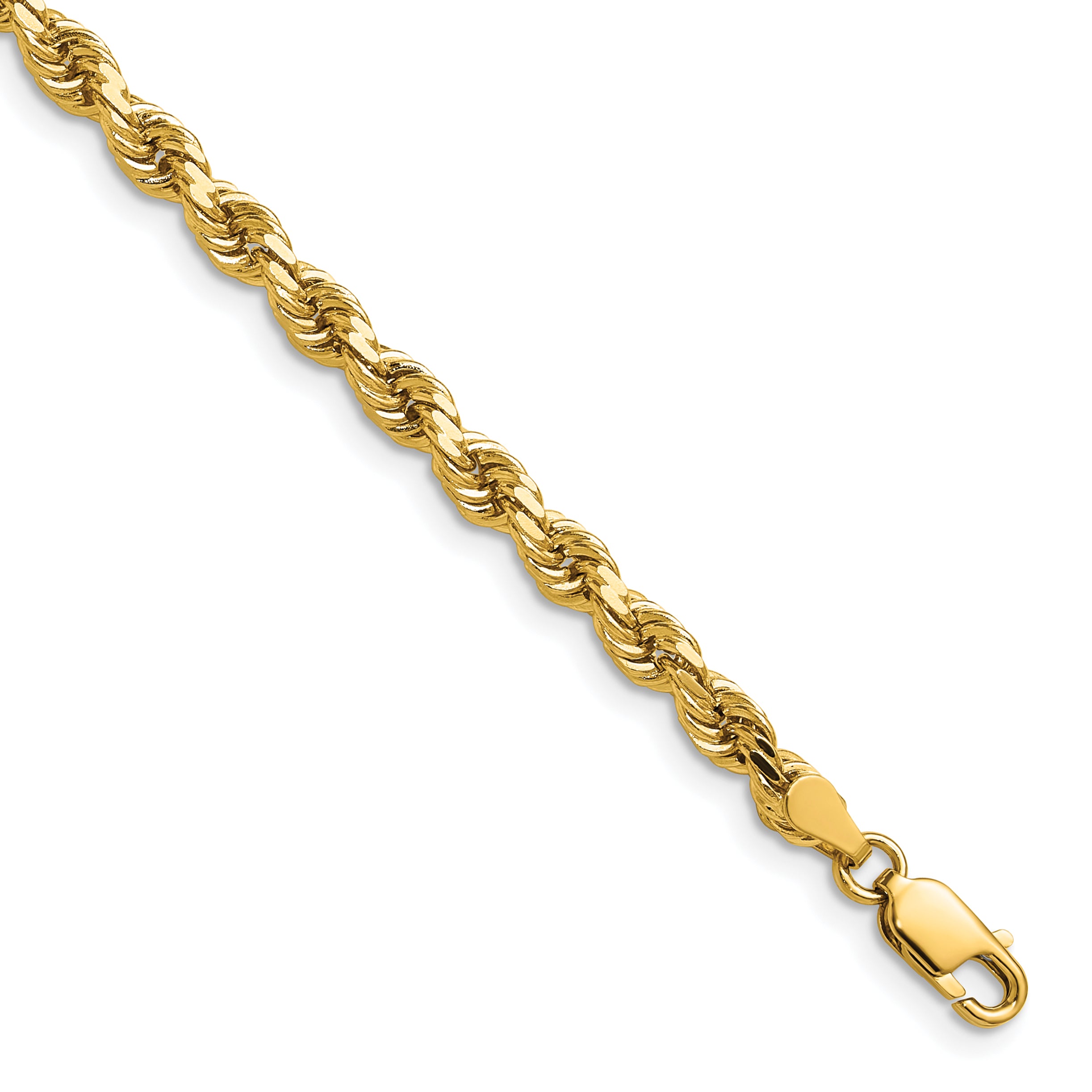 14k 4.0mm Semi-solid D/C Rope Chain