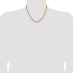 14k 4.0mm Semi-solid D/C Rope Chain