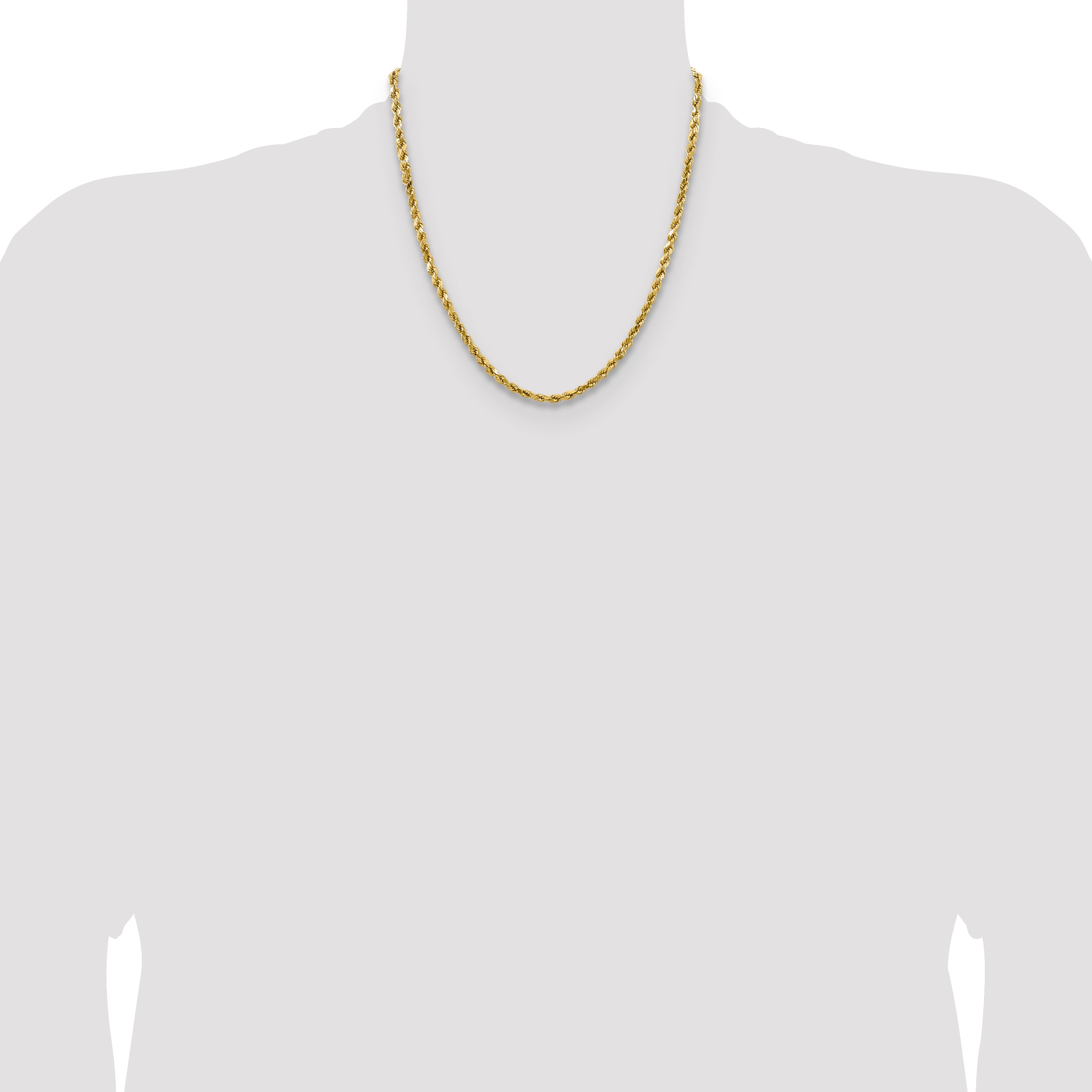 14k 4.0mm Semi-solid D/C Rope Chain